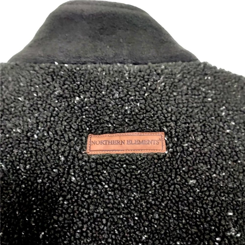 Northern Elements Canada Vintage Men's Large Green Fully Zip Heavy Fleece Jacket - Picture 4 of 6